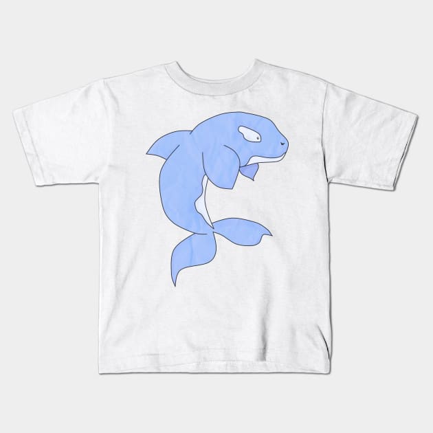 Cute Orca (Blue) Kids T-Shirt by Quirkball